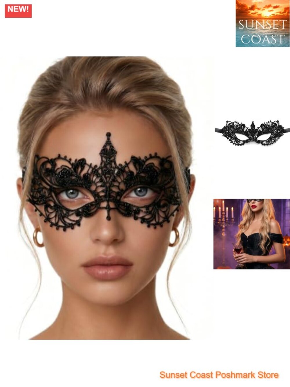 Avidlove Lace Masquerade Mask Women Venetian Eye Mask for Party Prom Ball